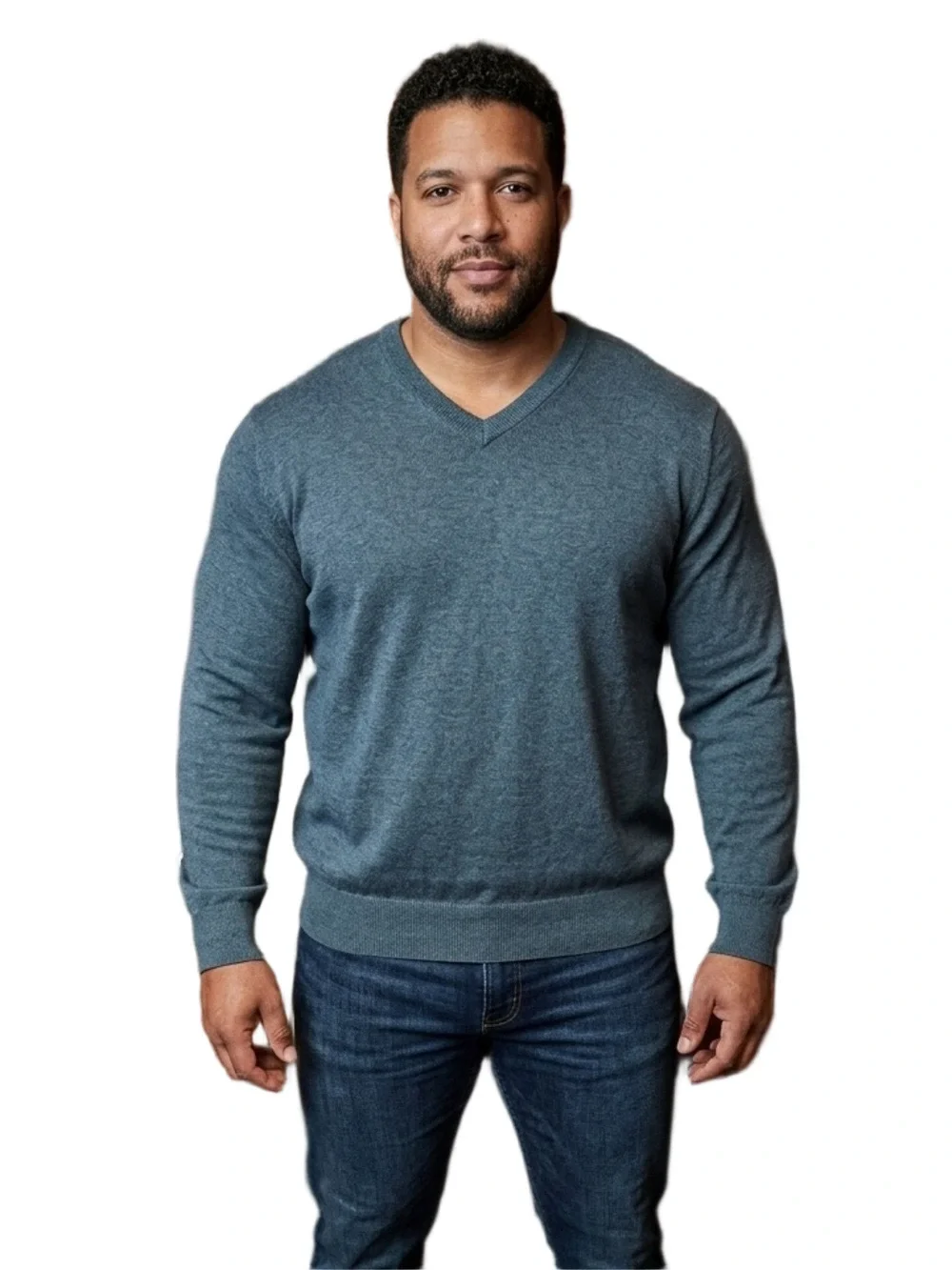 Banana Republic Cotton Cashmere Men's V-Neck Sweater in Blue Size XL